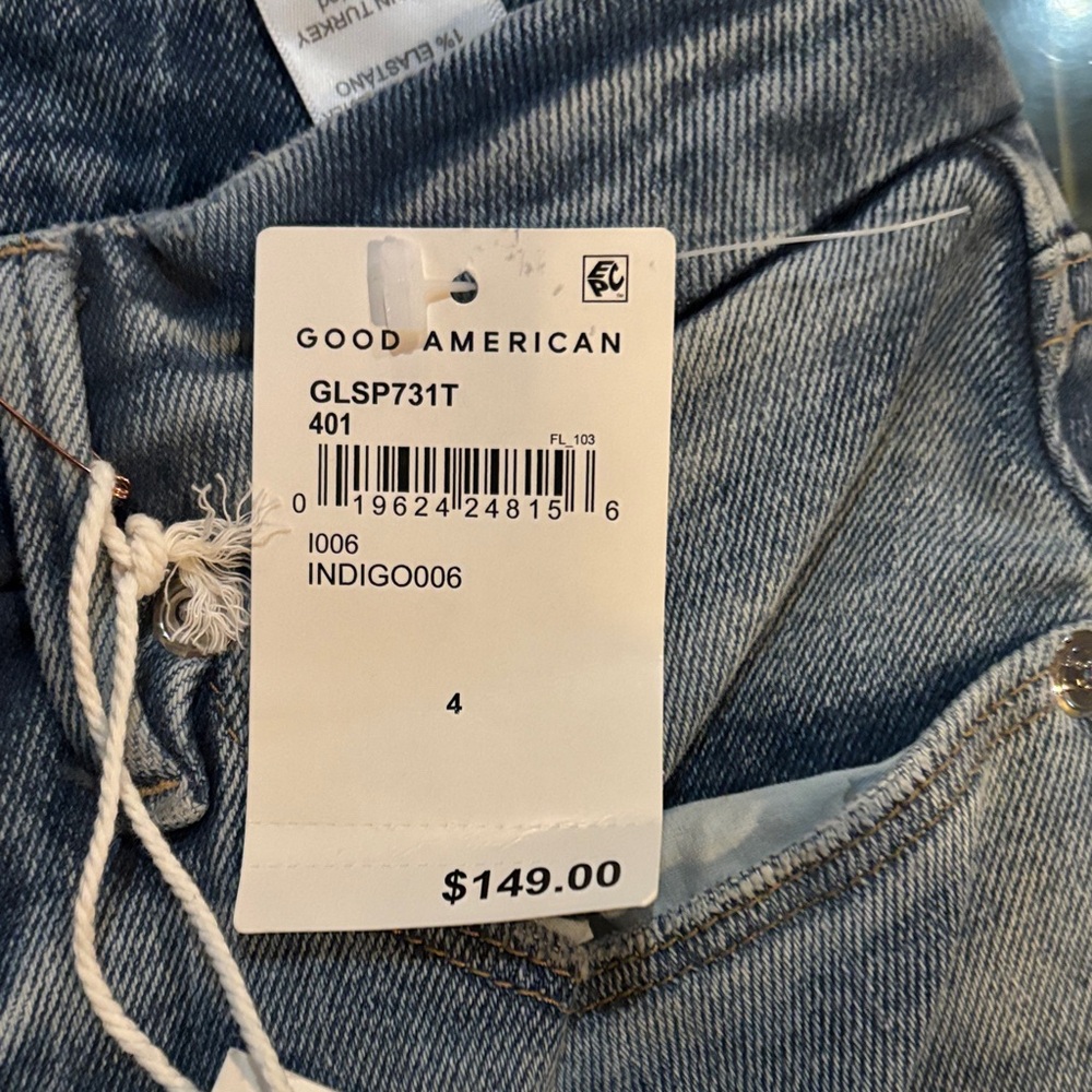 Good American Light Blue Distressed Skinny Jeans - Picture 4 of 5